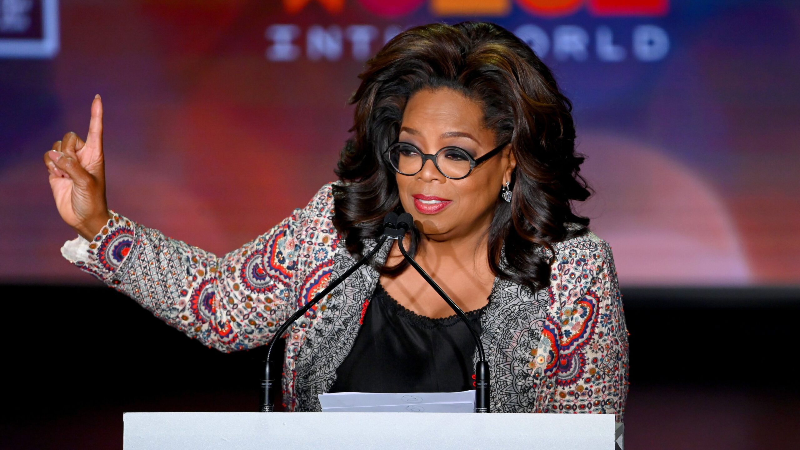 Oprah Winfrey speaks onstage at the 10th Anniversary Women In The World Summit on April 10, 2019 in New York City. Photo: Getty Images Mike Coppola